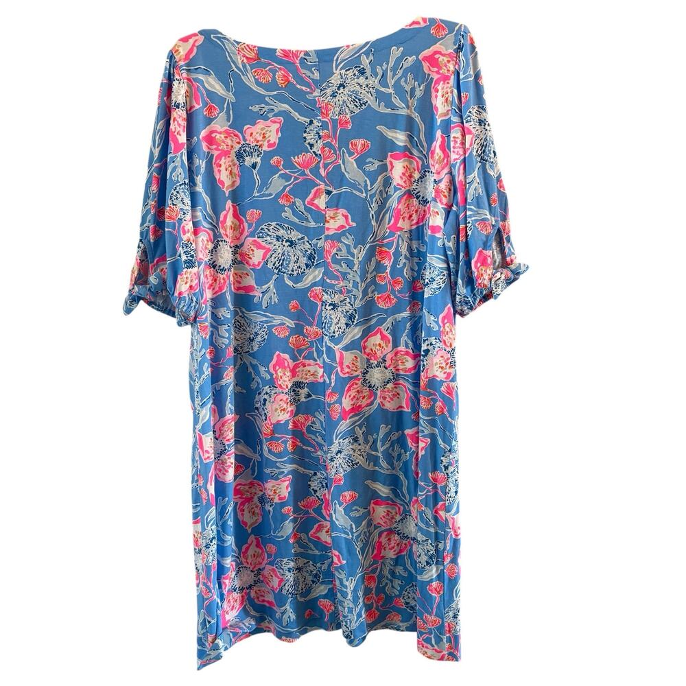 Lilly Pulitzer Women's Blue Bahamian Rhapsody T Shirt Dress, Cotton, Size XXL - Picture 4 of 9